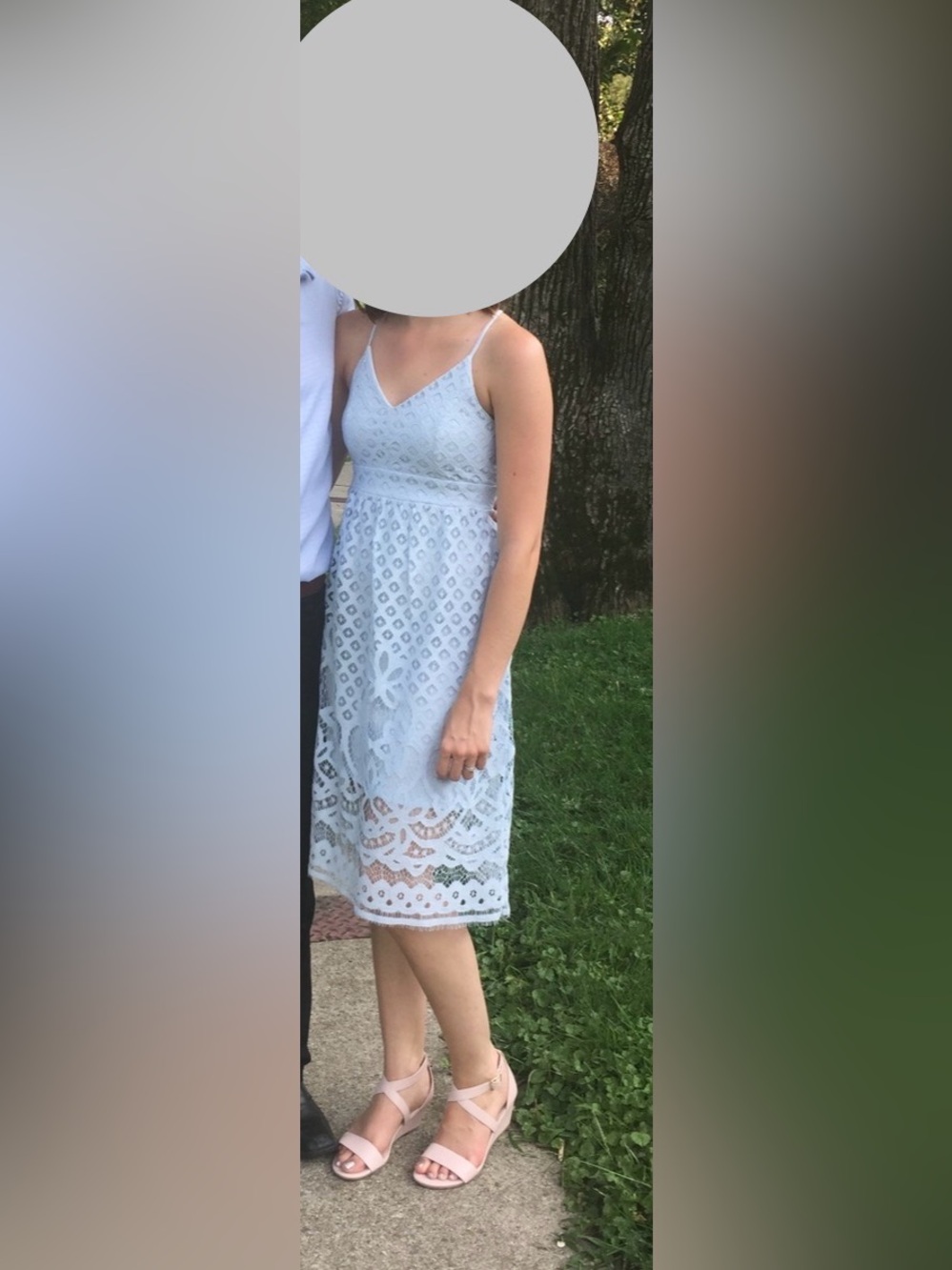 Dex Light Blue Lace Midi Dress
